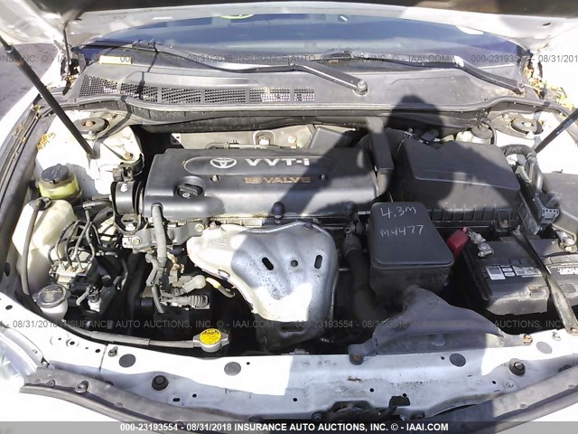 4T1BE46K48U735106 - 2008 TOYOTA CAMRY CE/LE/XLE/SE WHITE photo 10