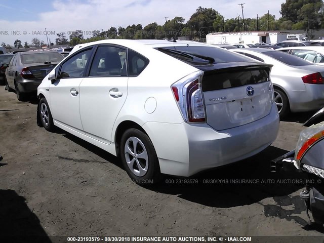 JTDKN3DU4C1547473 - 2012 TOYOTA PRIUS WHITE photo 3