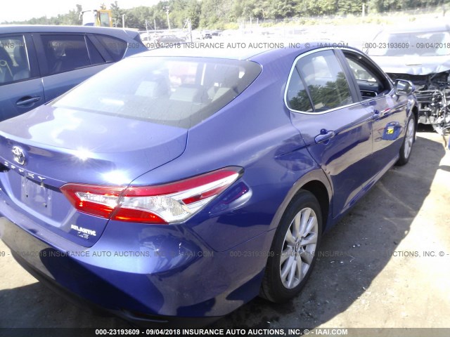 JTNB11HK0J3027163 - 2018 TOYOTA CAMRY L/LE/XLE/SE/XSE BLUE photo 4