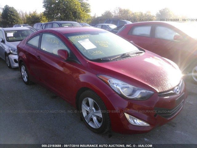 KMHDH6AEXDU008978 - 2013 HYUNDAI ELANTRA COUPE GS/SE RED photo 1