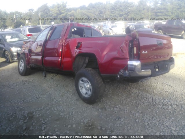 5TFSX5EN3JX058215 - 2018 TOYOTA TACOMA ACCESS CAB/SR/SR5 RED photo 3