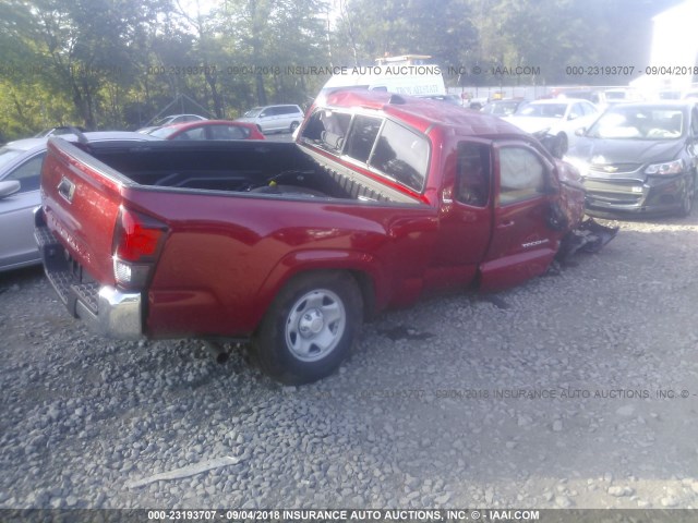 5TFSX5EN3JX058215 - 2018 TOYOTA TACOMA ACCESS CAB/SR/SR5 RED photo 4