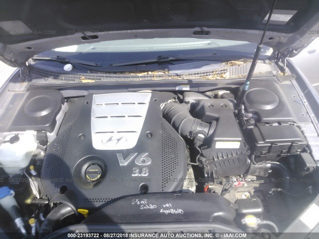 KMHFC46F57A162372 - 2007 HYUNDAI AZERA SILVER photo 10