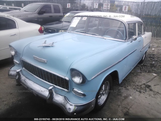 C55N157340 - 1955 CHEVROLET BEL AIR BLUE photo 2