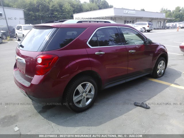 2GNFLHEK7E6171036 - 2014 CHEVROLET EQUINOX LTZ RED photo 4