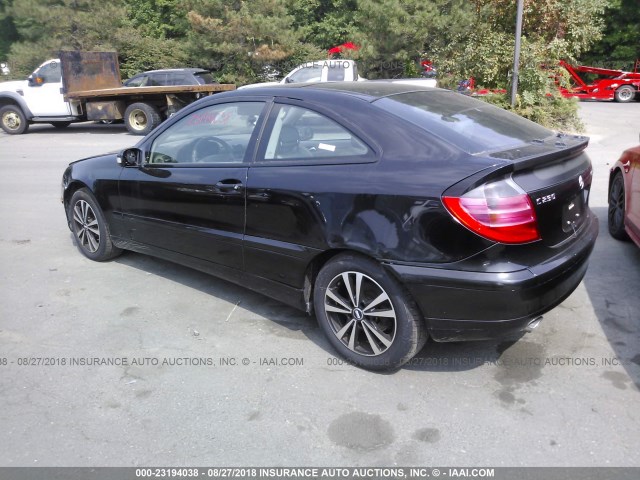 WDBRN40JX4A592840 - 2004 MERCEDES-BENZ C 230K SPORT COUPE BLACK photo 3