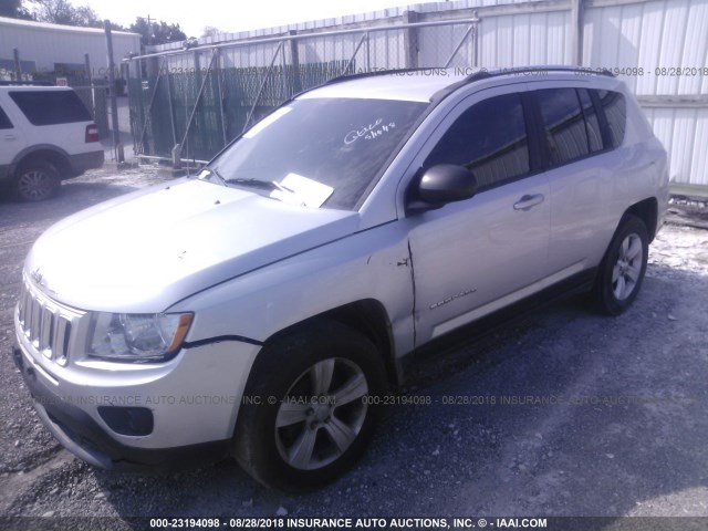 1C4NJCBA1CD579605 - 2012 JEEP COMPASS SPORT SILVER photo 2