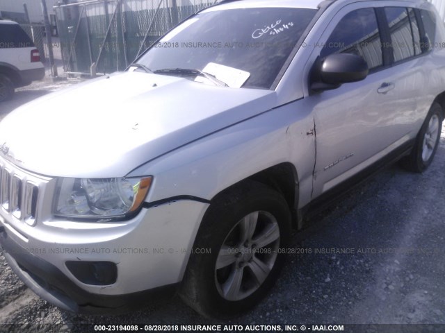 1C4NJCBA1CD579605 - 2012 JEEP COMPASS SPORT SILVER photo 6