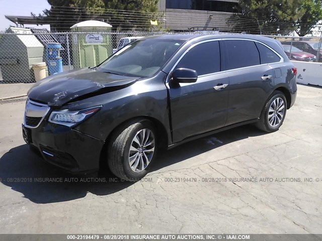 5FRYD4H63FB004589 - 2015 ACURA MDX TECHNOLOGY GRAY photo 2