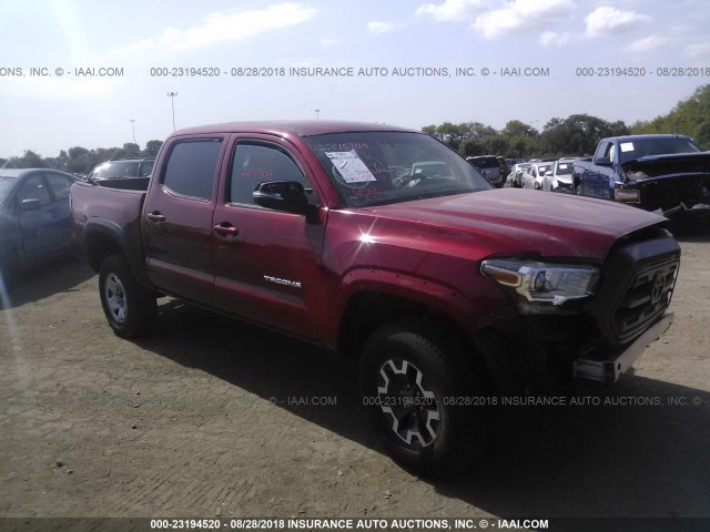 3TMCZ5AN9GM011340 - 2016 TOYOTA TACOMA DBL CAB/SR/SR5/TRD SPT/OR RED photo 1