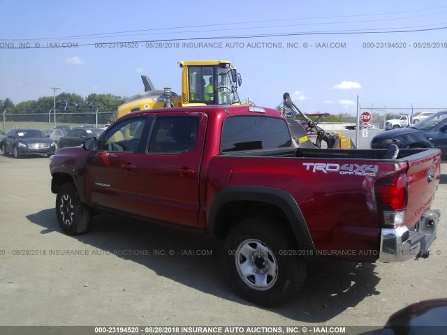 3TMCZ5AN9GM011340 - 2016 TOYOTA TACOMA DBL CAB/SR/SR5/TRD SPT/OR RED photo 3