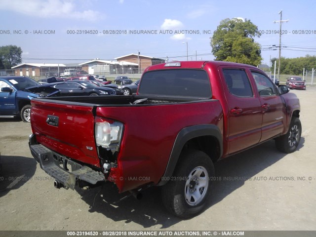 3TMCZ5AN9GM011340 - 2016 TOYOTA TACOMA DBL CAB/SR/SR5/TRD SPT/OR RED photo 4