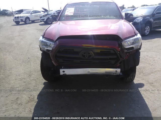 3TMCZ5AN9GM011340 - 2016 TOYOTA TACOMA DBL CAB/SR/SR5/TRD SPT/OR RED photo 6