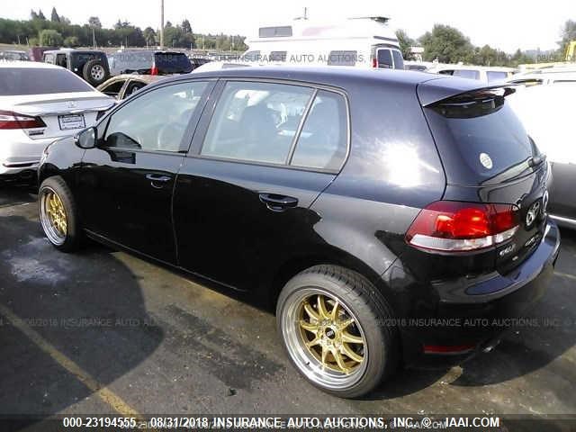 WVWDB7AJ4CW347764 - 2012 VOLKSWAGEN GOLF BLACK photo 3