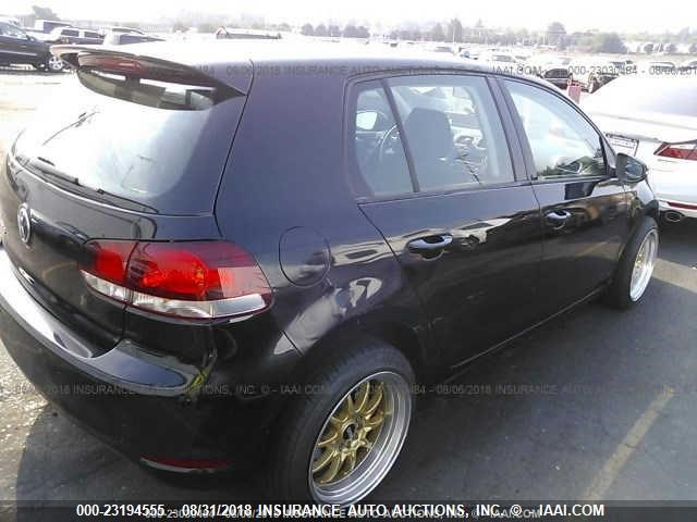 WVWDB7AJ4CW347764 - 2012 VOLKSWAGEN GOLF BLACK photo 4