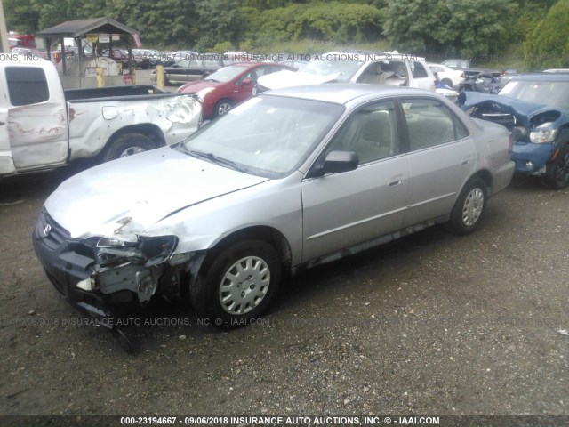 1HGCF86652A117593 - 2002 HONDA ACCORD VALUE SILVER photo 2