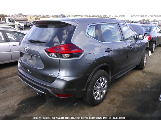 KNMAT2MV8HP553530 - 2017 NISSAN ROGUE S/SV GRAY photo 4