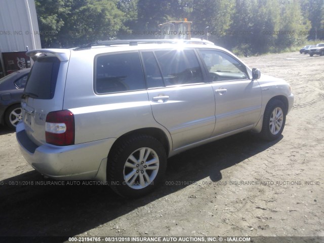 JTEEW21A760033895 - 2006 TOYOTA HIGHLANDER HYBRID SILVER photo 4