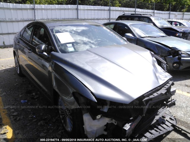 3FA6P0K97ER186599 - 2014 FORD FUSION TITANIUM GRAY photo 1