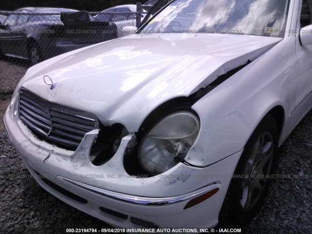 WDBUF26J35A800464 - 2005 MERCEDES-BENZ E 320 CDI WHITE photo 6