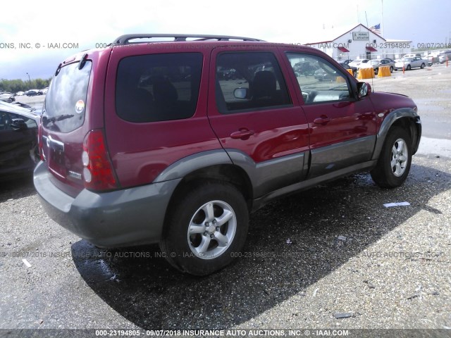 4F2YZ04146KM32468 - 2006 MAZDA TRIBUTE S RED photo 4