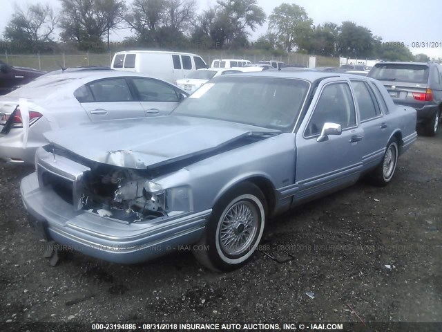 1LNCM81W8MY786412 - 1991 LINCOLN TOWN CAR EXECUTIVE BLUE photo 2