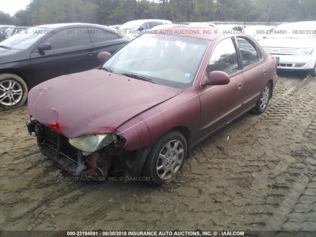 KMHJF35F9YU961777 - 2000 HYUNDAI ELANTRA GLS RED photo 2