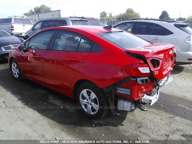 1G1BC5SM3H7155487 - 2017 CHEVROLET CRUZE LS RED photo 3