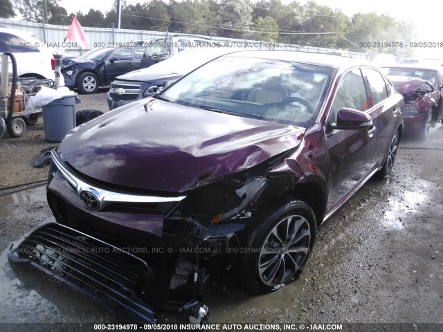 4T1BK1EB6HU243928 - 2017 TOYOTA AVALON XLE PLUS/PREMIUM/TOUR/LTD BURGUNDY photo 2