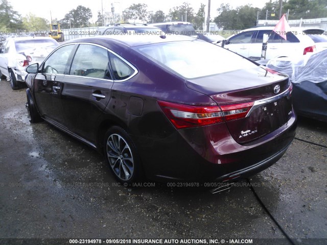4T1BK1EB6HU243928 - 2017 TOYOTA AVALON XLE PLUS/PREMIUM/TOUR/LTD BURGUNDY photo 3