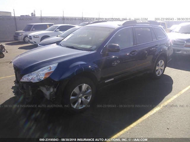 4S4BRDLC4B2379289 - 2011 SUBARU OUTBACK 3.6R LIMITED BLUE photo 2