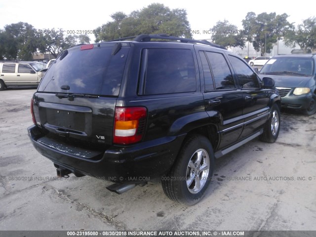 1J8GW68J74C136605 - 2004 JEEP GRAND CHEROKEE OVERLAND BLACK photo 4