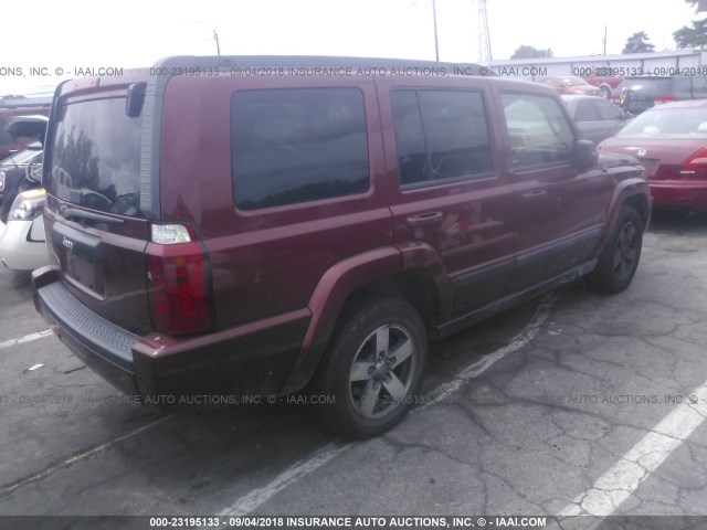 1J8HH48K87C699873 - 2007 JEEP COMMANDER Tünd qırmızı foto 4