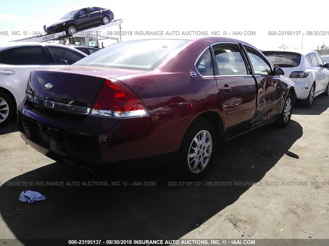 2G1WS581469394270 - 2006 CHEVROLET IMPALA POLICE BURGUNDY photo 4