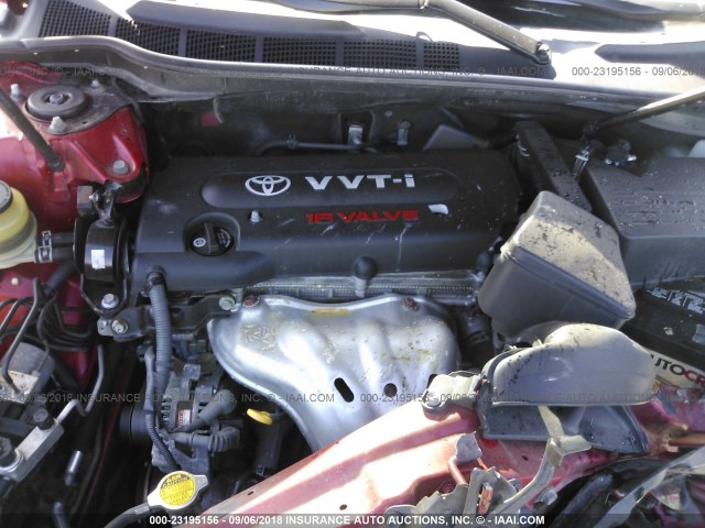 4T1BE46K09U277260 - 2009 TOYOTA CAMRY SE/LE/XLE წითელი ფოტო 10