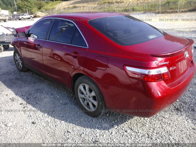 4T1BE46K09U277260 - 2009 TOYOTA CAMRY SE/LE/XLE RED photo 3