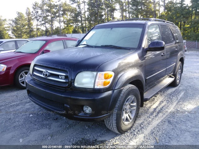 5TDZT38A63S139094 - 2003 TOYOTA SEQUOIA LIMITED BLACK photo 2