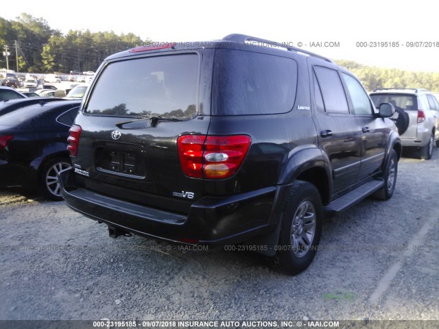 5TDZT38A63S139094 - 2003 TOYOTA SEQUOIA LIMITED BLACK photo 4