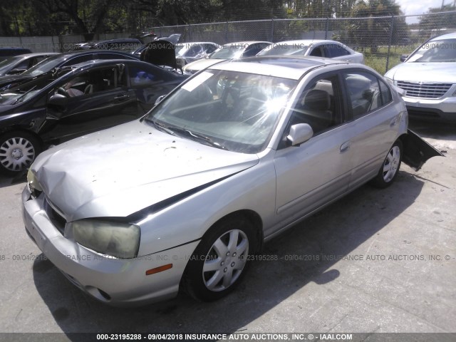 KMHDN45D43U481918 - 2003 HYUNDAI ELANTRA GLS/GT SILVER photo 2