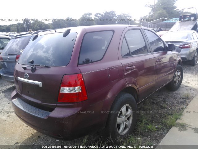 KNDJD736975698283 - 2007 KIA SORENTO EX/LX BURGUNDY photo 4