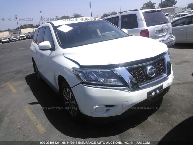 5N1AR2MN0EC704664 - 2014 NISSAN PATHFINDER S/SV/SL/PLATINUM WHITE photo 1