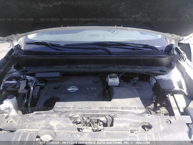 5N1AR2MN0EC704664 - 2014 NISSAN PATHFINDER S/SV/SL/PLATINUM WHITE photo 10