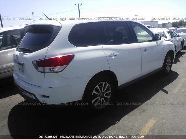 5N1AR2MN0EC704664 - 2014 NISSAN PATHFINDER S/SV/SL/PLATINUM WHITE photo 4