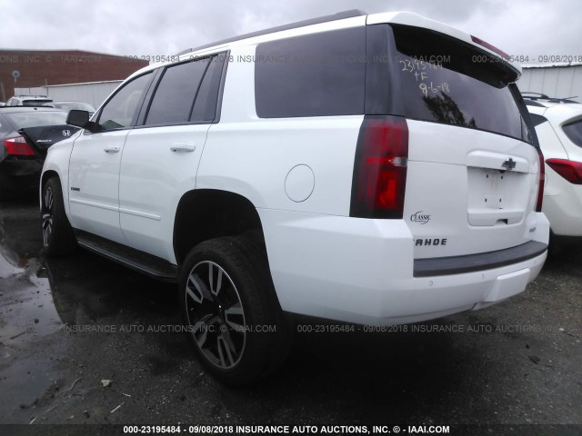 1GNSKCKC7JR104338 - 2018 CHEVROLET Tahoe K1500 PREMIER WHITE photo 3