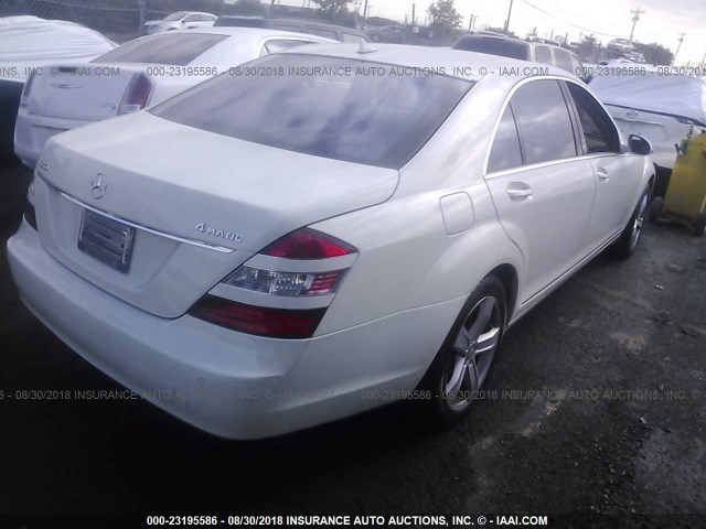 WDDNG86X29A242256 - 2009 MERCEDES-BENZ S 550 4MATIC WHITE photo 4