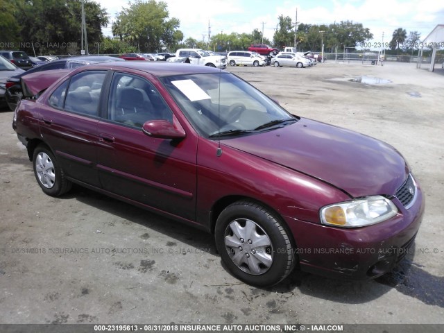 3N1CB51D12L581121 - 2002 NISSAN SENTRA XE/GXE RED photo 1