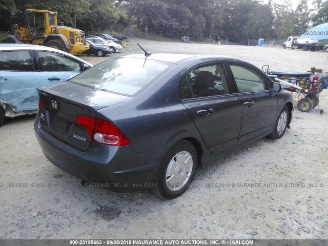 JHMFA362X8S016416 - 2008 HONDA CIVIC HYBRID GRAY photo 4