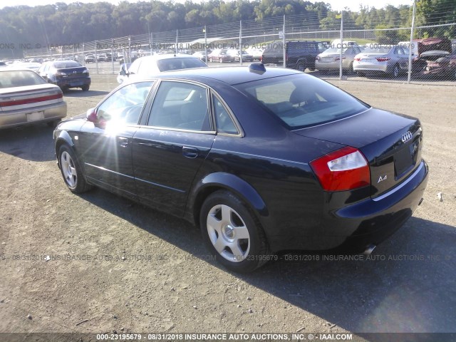 WAULC68EX4A265920 - 2004 AUDI A4 1.8T QUATTRO BLUE photo 3