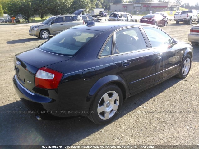 WAULC68EX4A265920 - 2004 AUDI A4 1.8T QUATTRO BLUE photo 4