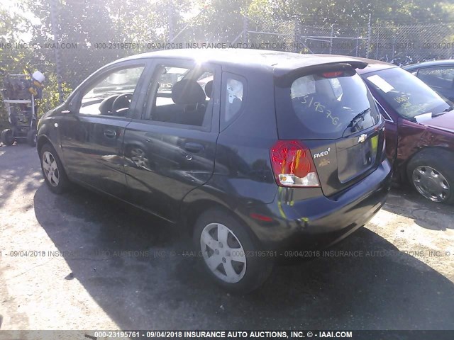 KL1TD66677B751764 - 2007 CHEVROLET AVEO LS BLACK photo 3